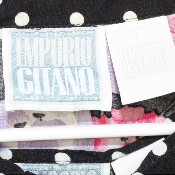 vintage floral mix print 3-piece shirt tank shorts set womens large - Picture 4 of 7